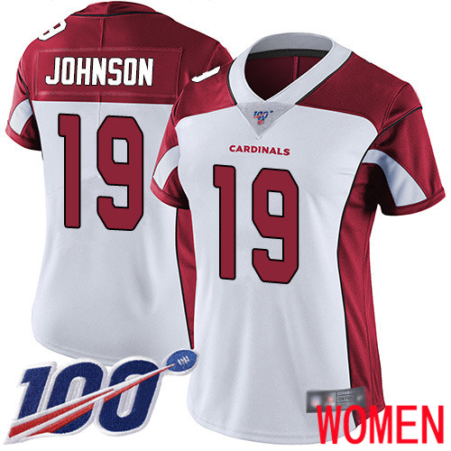 Arizona Cardinals Limited White Women KeeSean Johnson Road Jersey NFL Football #19 100th Season Vapor Untouchable->youth nfl jersey->Youth Jersey